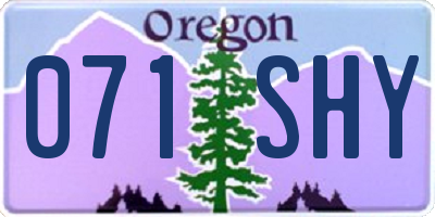 OR license plate 071SHY