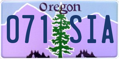 OR license plate 071SIA