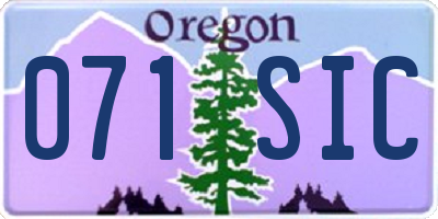 OR license plate 071SIC