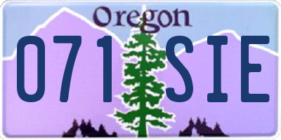 OR license plate 071SIE