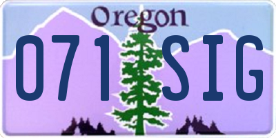 OR license plate 071SIG