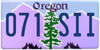 OR license plate 071SII