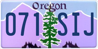 OR license plate 071SIJ