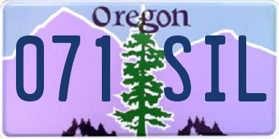 OR license plate 071SIL