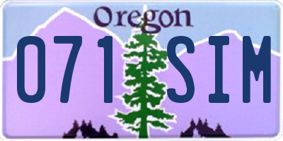 OR license plate 071SIM