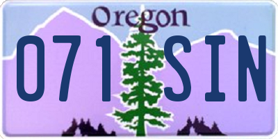 OR license plate 071SIN