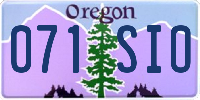 OR license plate 071SIO