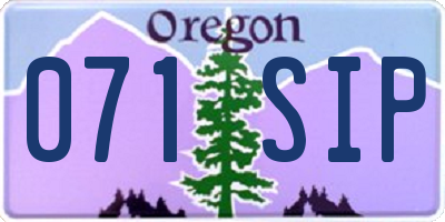OR license plate 071SIP