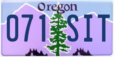 OR license plate 071SIT