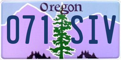 OR license plate 071SIV