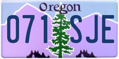 OR license plate 071SJE