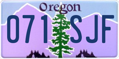 OR license plate 071SJF