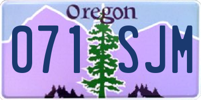 OR license plate 071SJM
