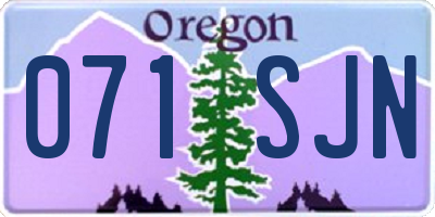 OR license plate 071SJN