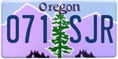 OR license plate 071SJR