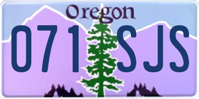 OR license plate 071SJS