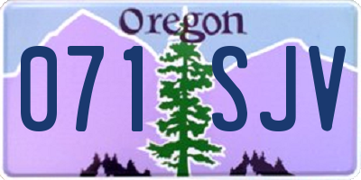 OR license plate 071SJV