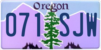 OR license plate 071SJW