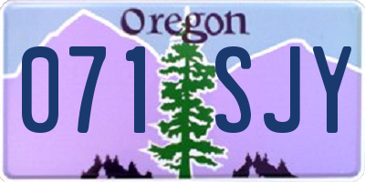 OR license plate 071SJY