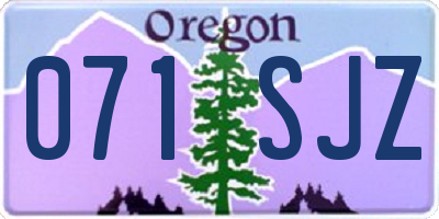 OR license plate 071SJZ