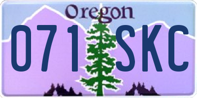 OR license plate 071SKC