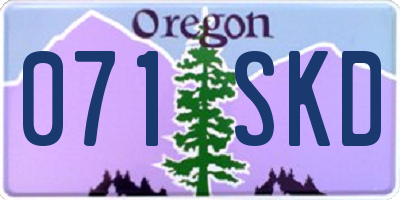 OR license plate 071SKD