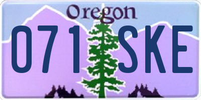 OR license plate 071SKE