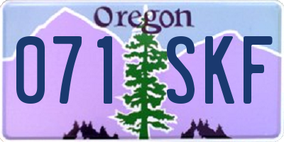 OR license plate 071SKF