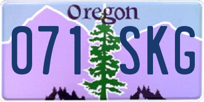 OR license plate 071SKG