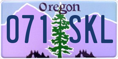 OR license plate 071SKL