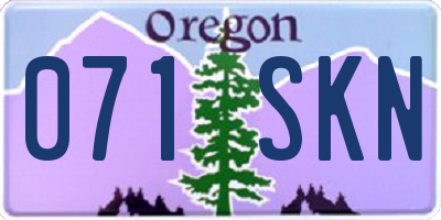 OR license plate 071SKN