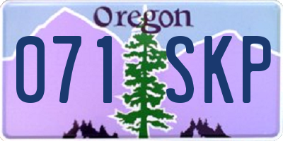 OR license plate 071SKP