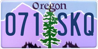 OR license plate 071SKQ