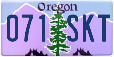 OR license plate 071SKT