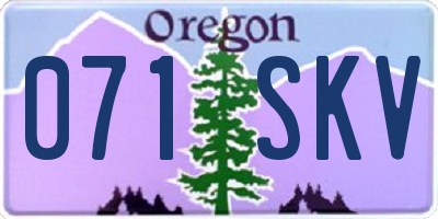 OR license plate 071SKV
