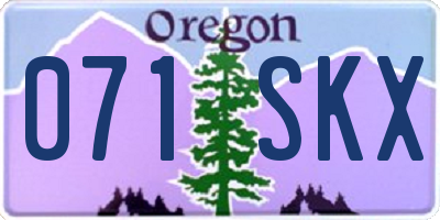 OR license plate 071SKX