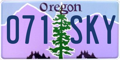 OR license plate 071SKY