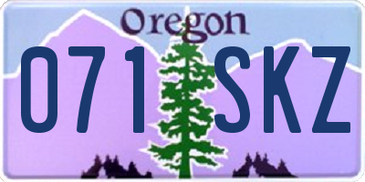 OR license plate 071SKZ