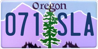 OR license plate 071SLA