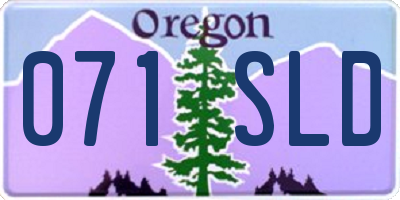 OR license plate 071SLD