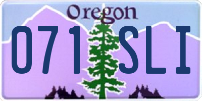OR license plate 071SLI