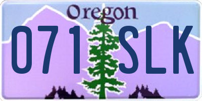 OR license plate 071SLK