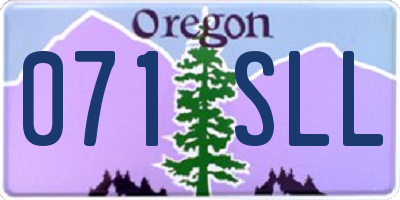 OR license plate 071SLL
