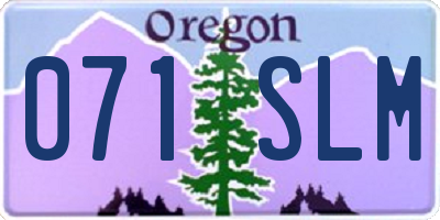 OR license plate 071SLM