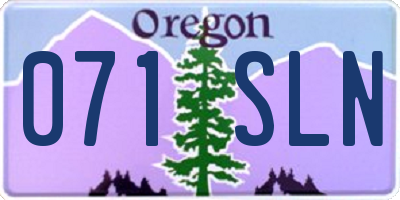 OR license plate 071SLN