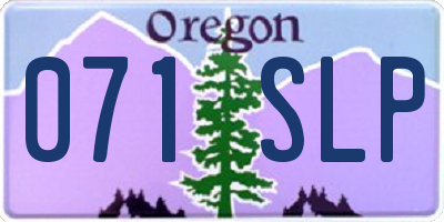 OR license plate 071SLP