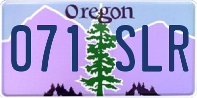 OR license plate 071SLR