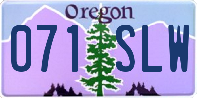 OR license plate 071SLW