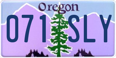 OR license plate 071SLY