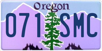 OR license plate 071SMC